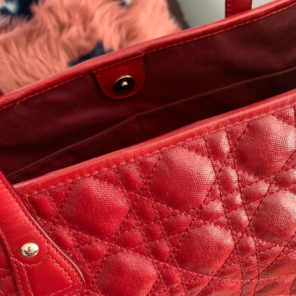 Dior Panarea Cannage Red Tote Great Condition - Picture 9 of 17